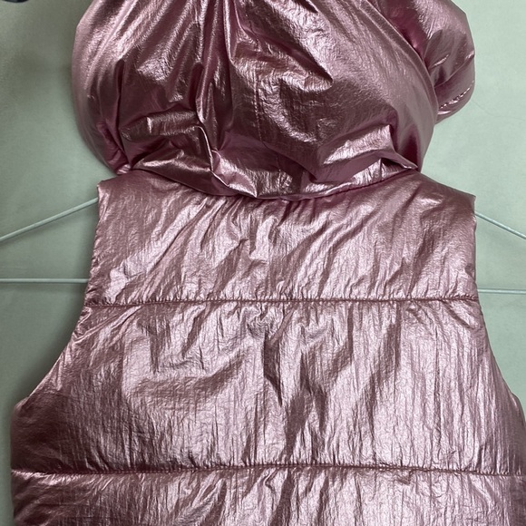 𝅺andy & EVAN Pink Metallic Puffer Vest 4T with Fur Hood - Picture 8 of 9